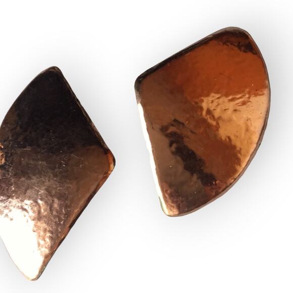 NODINE artisan hammered copper wearable art post-back earrings